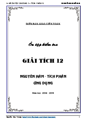 14 Đề ôn tập Đại số Lớp 12 - Chương 3
